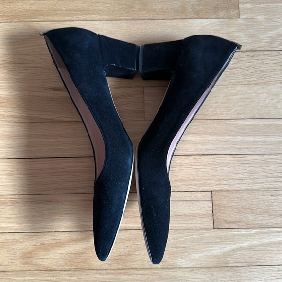 SJP Sarah Jessica Parker black leather block heels 37.5 - Picture 3 of 8